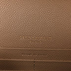 Grain De Poudre Matelasse Chevron Monogram Envelope Chain Wallet Dark Beige