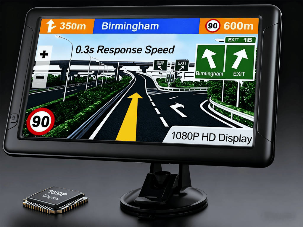 Latest upgrade in 2025, car GPS navigator, 9-inch navigation system, lifetime map updates, real-time voice assistant broadcasting, speed limit warning reminder, safe and reassuring driving