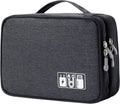 Travel Cable Organizer Bag, Electronic Accessories Case Portable Double Layer Cable Storage Bag for Cord,phone,Charger, Flash Drive, Phone, SD Card,Personal Items - (Black)