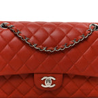 Caviar Quilted Medium Double Flap Red