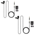 Professional Omnidirectional Lavalier Microphone 3.5mm Clip-On Lapel Mic 2pcs for Smartphone DSLR Camera PC Interview Video Camcorders Audio Recorder CM Mob 2M
