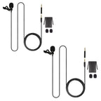 Professional Omnidirectional Lavalier Microphone 3.5mm Clip-On Lapel Mic 2pcs for Smartphone DSLR Camera PC Interview Video Camcorders Audio Recorder CM Mob 2M