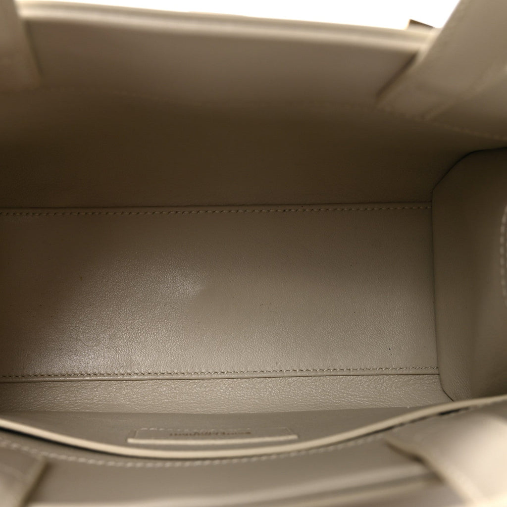 Smooth Calfskin Nano Manhattan Shopper Tote Crema Soft