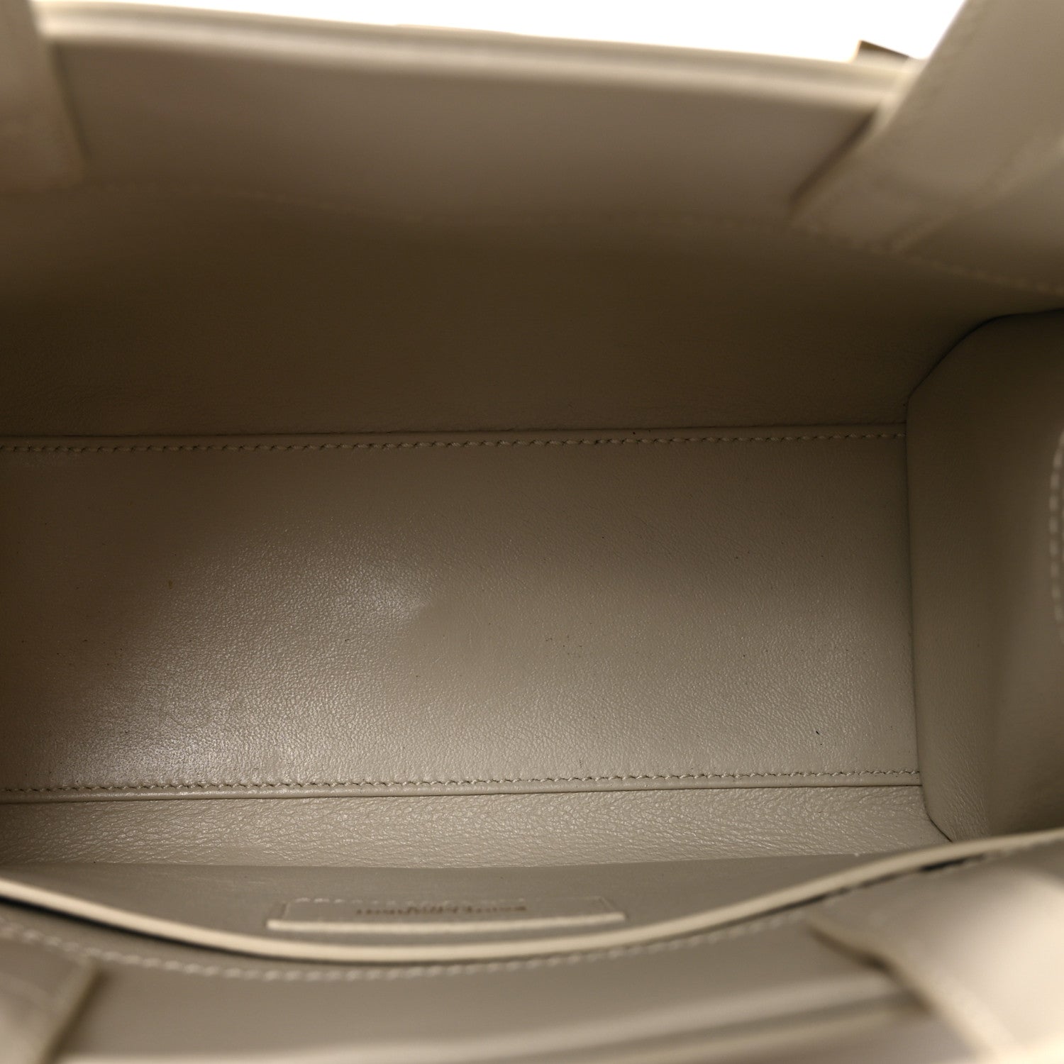 Smooth Calfskin Nano Manhattan Shopper Tote Crema Soft