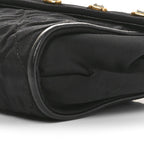 Fabric Quilted Crystal Envelope Small Flap Black