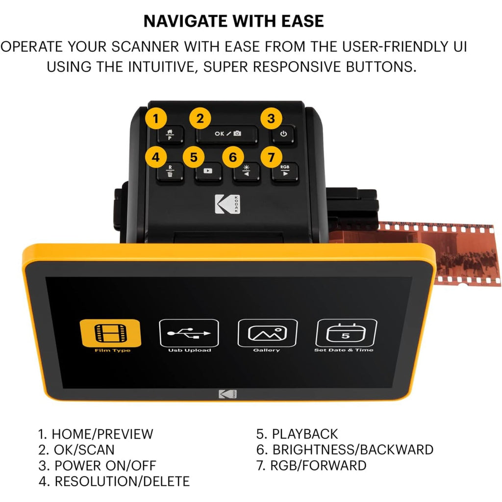Kodak Slide N SCAN Film and Slide Scanner with 7" LCD Screen, Converts Negatives & Slides to JPEG