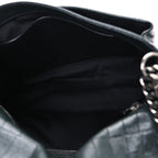 Crocodile Embossed Calfskin Monogram Medium Niki Chain Satchel Algea