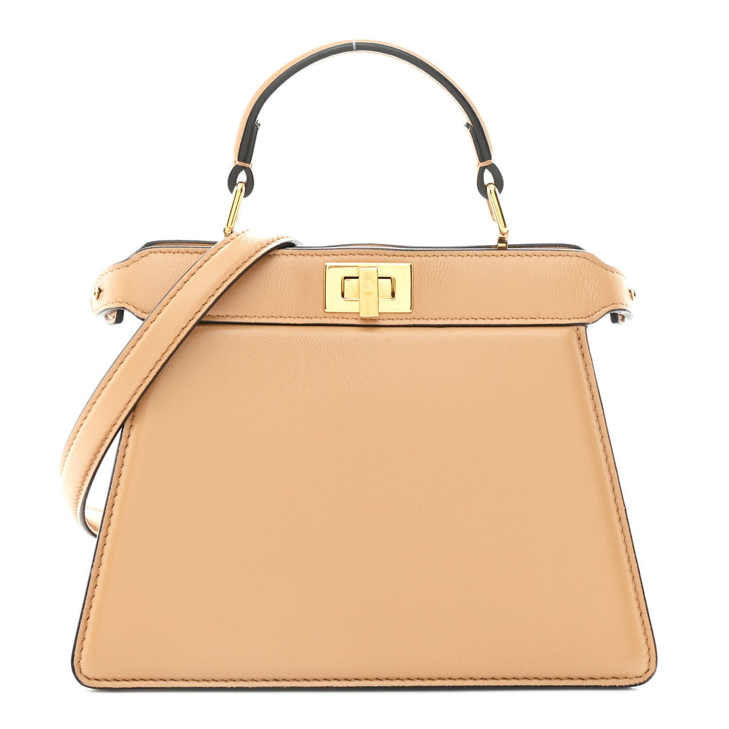 Shiny Nappa Petite Peekaboo I SEE U Satchel Miele Scuro