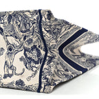 Canvas Embroidered Large Dioriviera Toile De Jouy Book Tote Blue