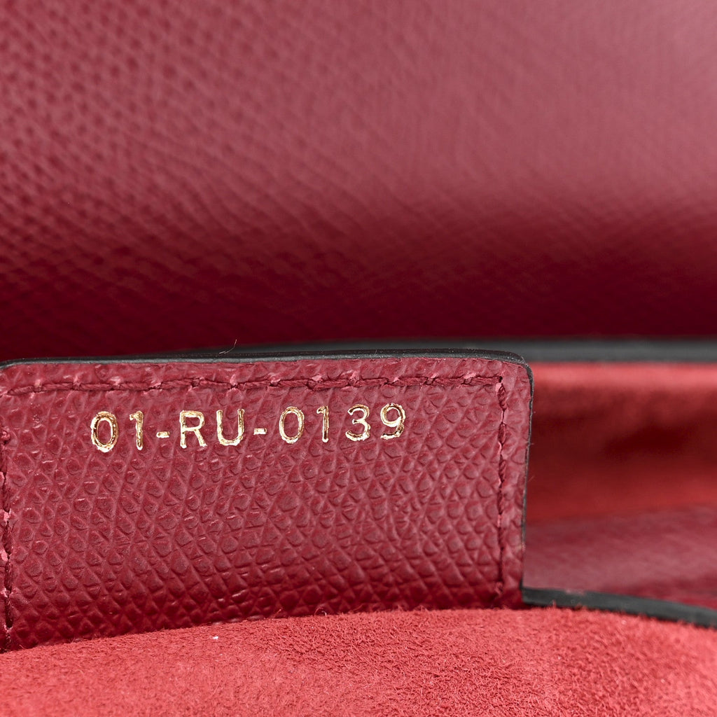 Grained Calfskin Saddle Bag Red