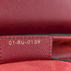 Grained Calfskin Saddle Bag Red
