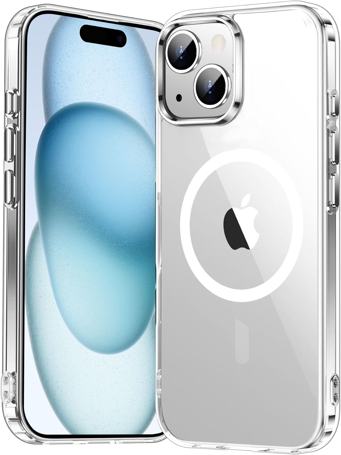 Entronix [Magnetic] Case Compatible with iPhone 15 Plus - [Hard Back] Thick Clear