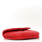 Lambskin Quilted Pearl Crush Waist Bag Red