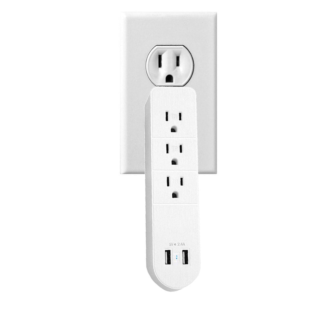 4 Pack - Versatile Multi Outlet AC Plus Fast USB Charger With Surge Protection