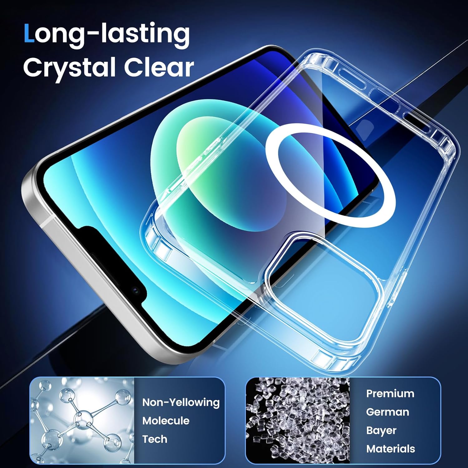 Entronix [Magnetic] Case Compatible with iPhone 12/12 Pro - [Hard Back] Thick Clear