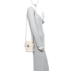 Calfskin Matelasse Mini GG Marmont 2.0 Bucket Bag White