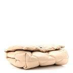 Nappa Calfskin Quilted Touch B Puffy Clutch Light Beige