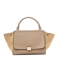 Drummed Calfskin Suede Medium Trapeze Dune