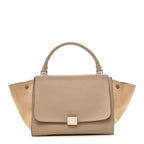 Drummed Calfskin Suede Medium Trapeze Dune