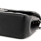 Lambskin Quilted Jumbo Double Flap Black
