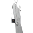 Patent Quilted Gaby Zipped Pouch Black
