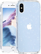 Entronix Case Compatible with iPhone X/XS - [Hard Back] Glitter Clear