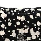 Tweed Paint Splatter Print Flap Black White