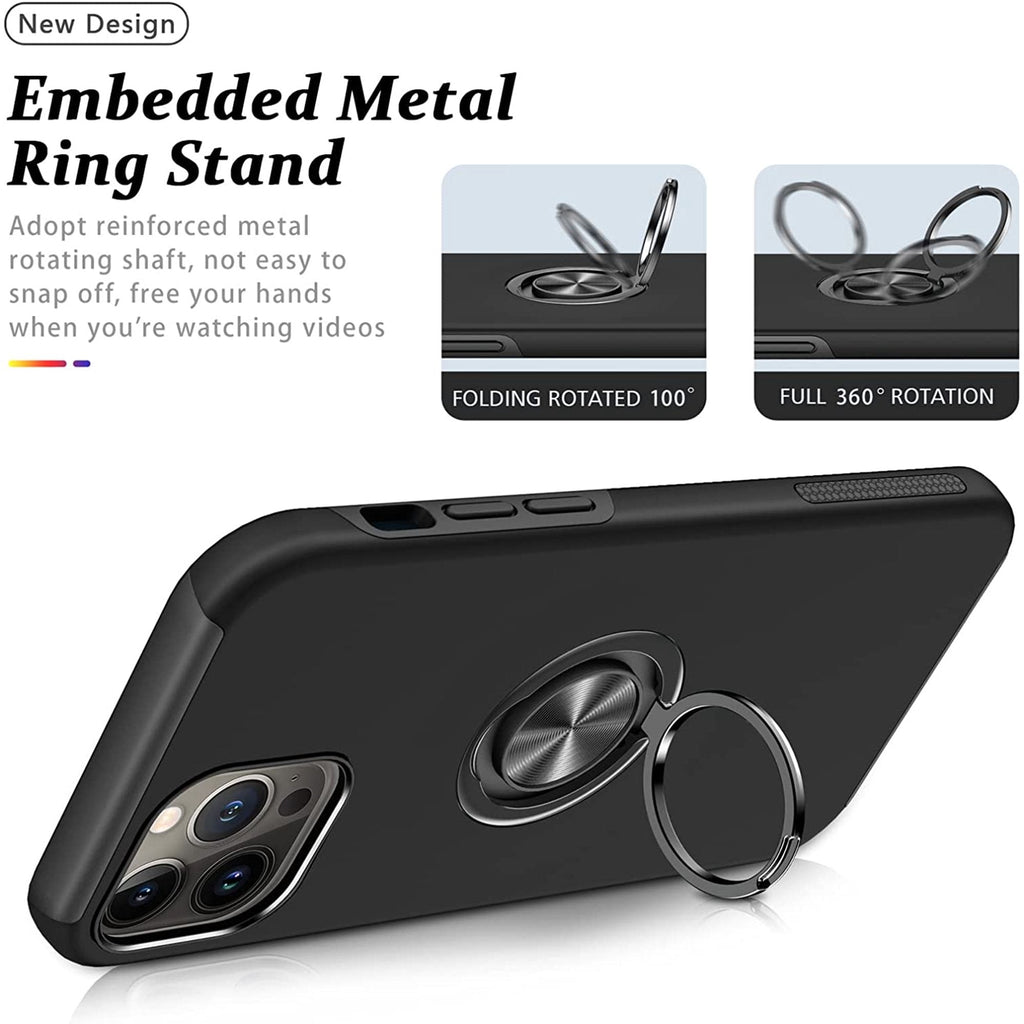 Entronix Case Compatible with iPhone 16 - 360° Circular Ring Gripstand