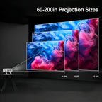 Android HD Digital Projector with Holder - Smart Outdoor Projector with HDMI, USB, and Wireless Connectivity for Home Cinema