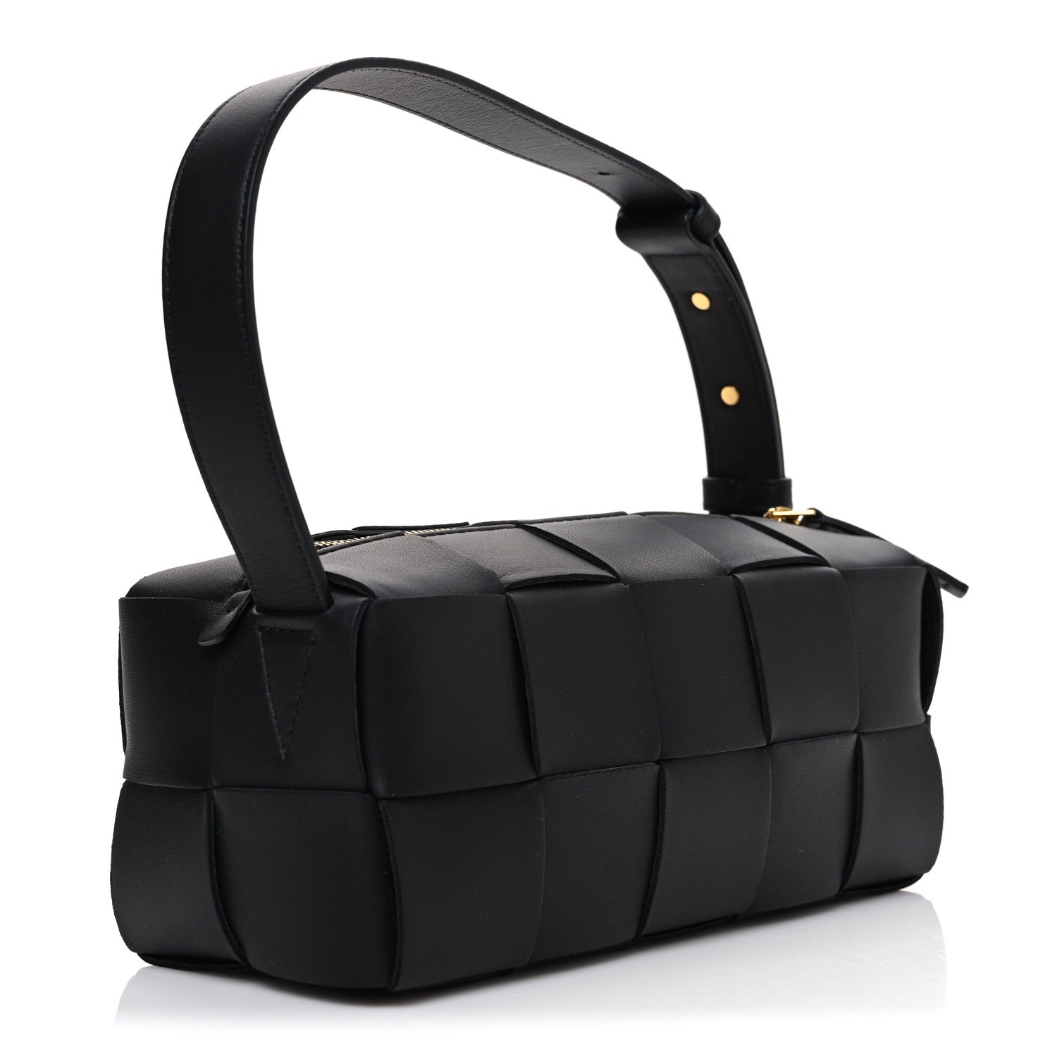 Lambskin Maxi Intrecciato Small Brick Cassette Bag Black