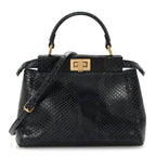 Python Shiny Nappa Mini Peekaboo Iconic Satchel Blue Jeans