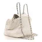 Lambskin Quilted Beijing Backpack Bag White