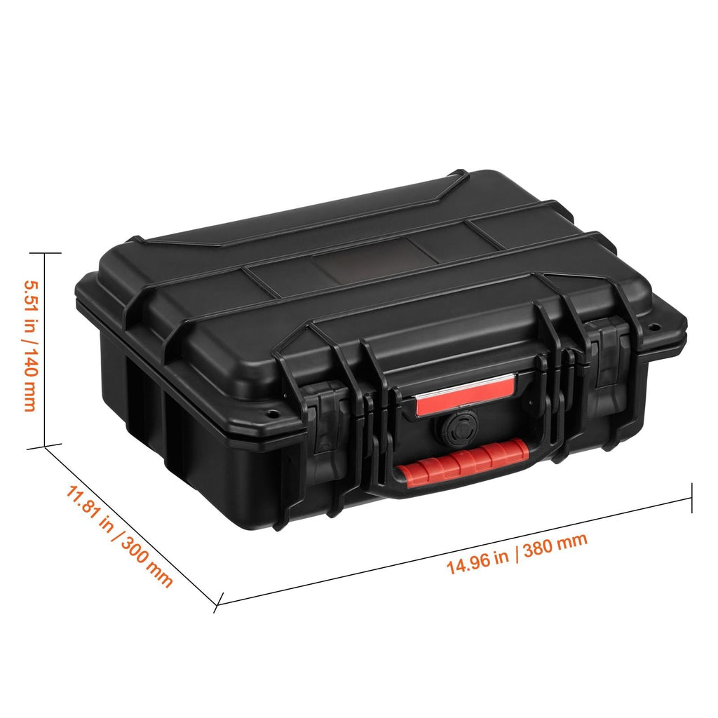 Weatherproof Hard Case, Heavy Duty Protective Dry Box Case with Pre-cut Foam, and Retractable Pull Handles for Travel, Hunting, Military, Tactical, IP67 Waterproof Case for Cameras (40x32x16.6)