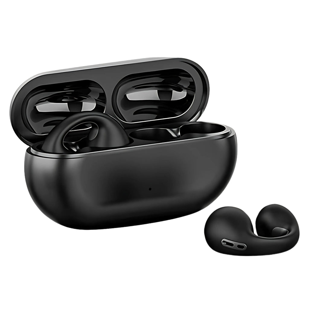 KENRO Wireless Bone Conduction Earphones Open-Ear Waterproof Ear Clip - Black