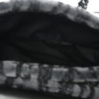 Oblique Mink Fur Saddle Soft Bag Dark Grey
