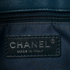 Lambskin Quilted Easy Carry Shopping Tote Blue