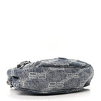 Bleached Denim BB Monogram Le Cagole Shoulder Bag XS Blue