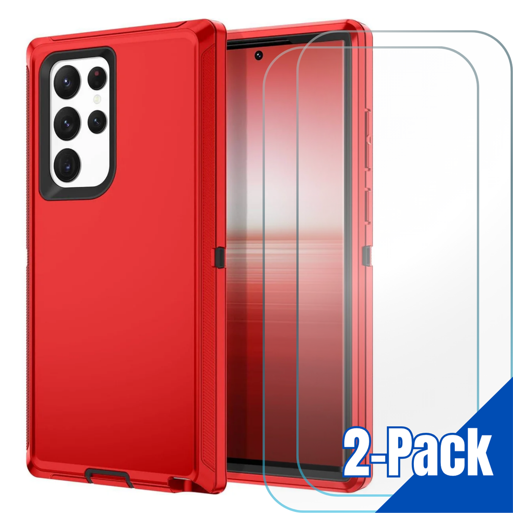 Entronix Bundle Compatible with Galaxy S20 Plus - Heavy Duty Case & 2 Clear Screen Protectors