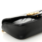 Calfskin Matelasse Super Mini GG Marmont Shoulder Bag Black