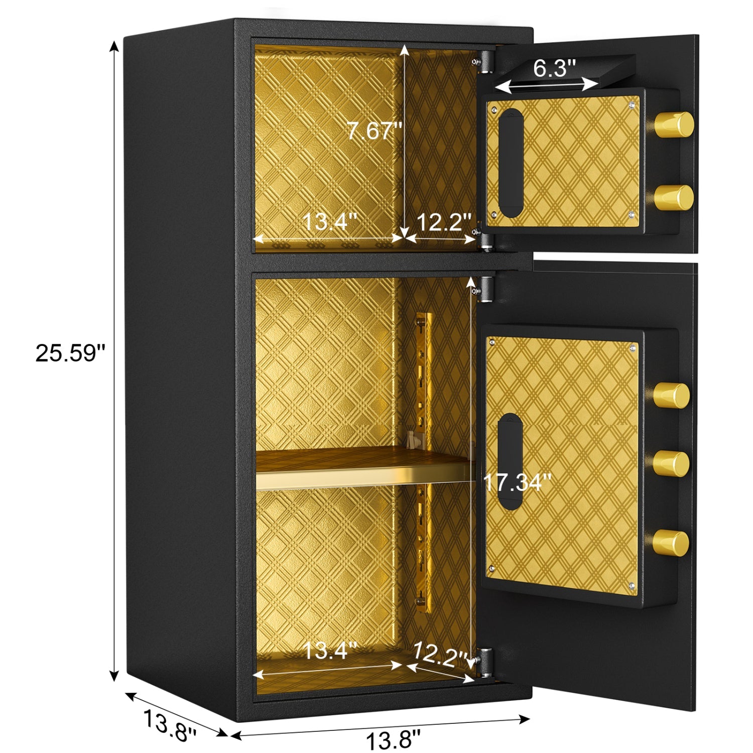 Streamdale Large Double-Door Digital Safe w/ Fireproof Bag