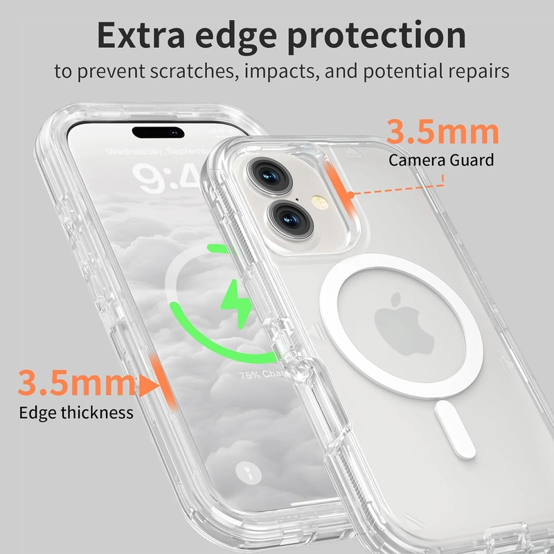 Entronix [Magnetic] Case Compatible with iPhone 17 - [Clear] Triple-Layer Heavy Duty Protection