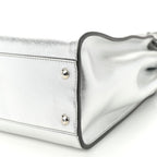Vitello Catalan Mirror Medium Peekaboo Iconic Satchel Argento
