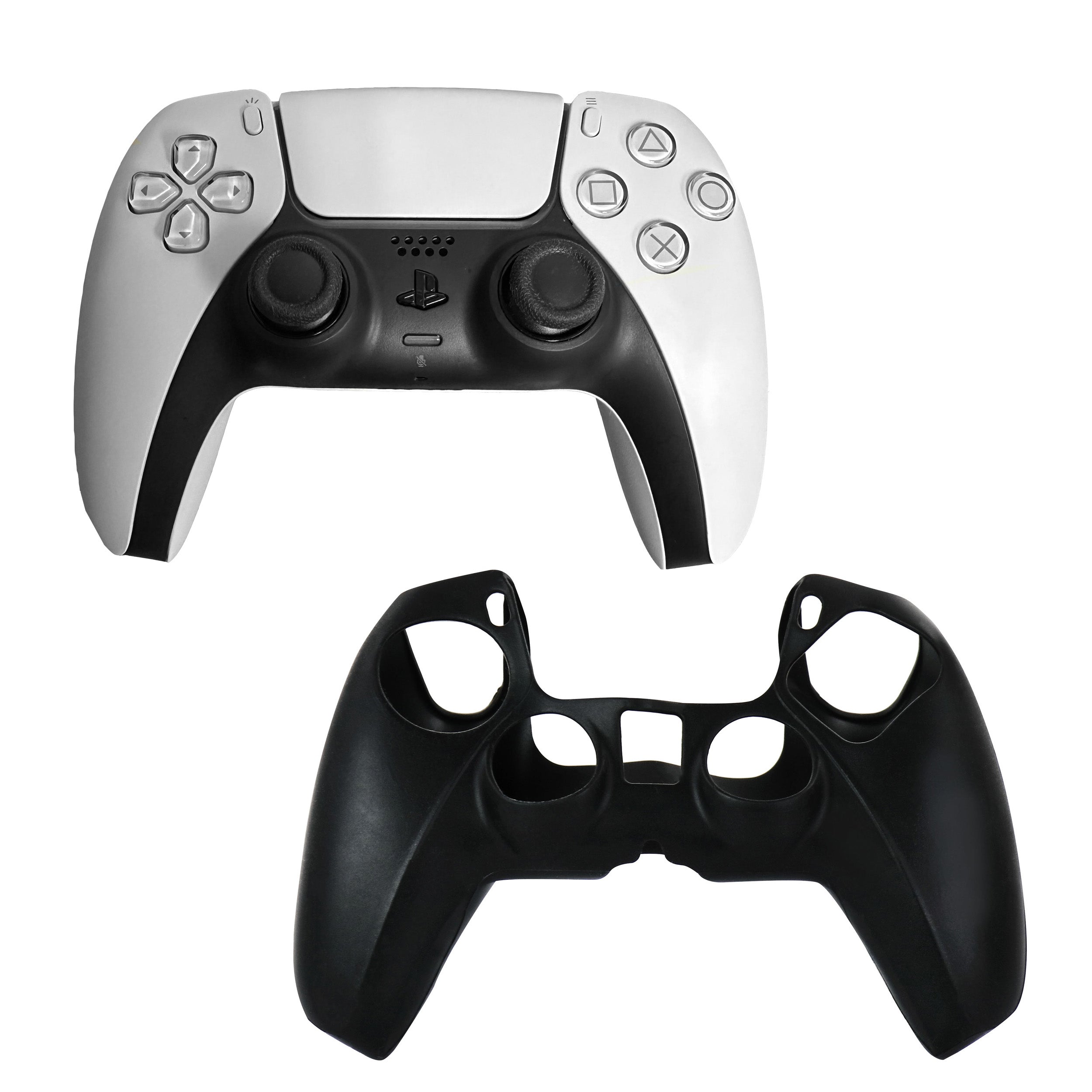 DualSense Controller in White with Silicone Sleeve