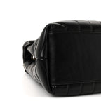 Calfskin Y Quilted Monogram Medium Loulou Chain Satchel Black