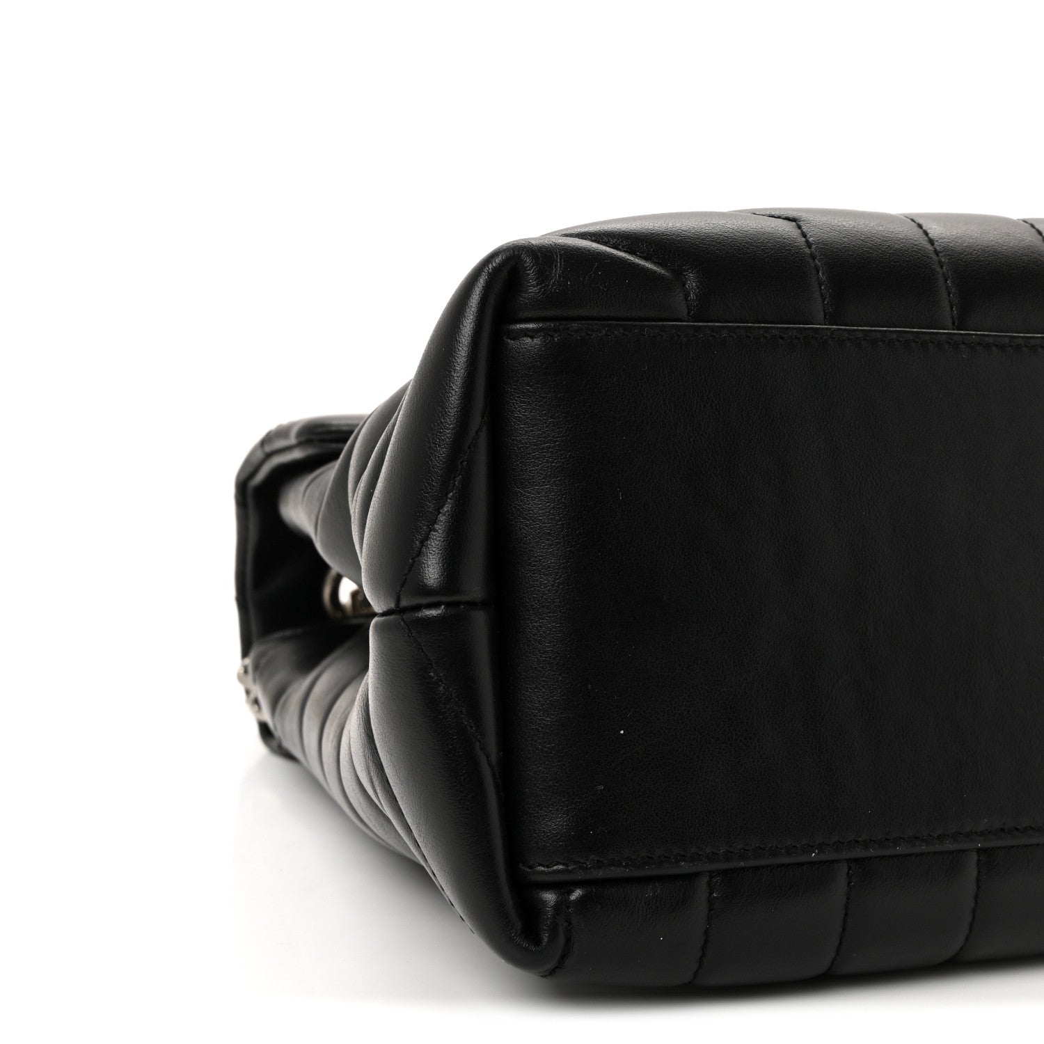 Calfskin Y Quilted Monogram Medium Loulou Chain Satchel Black
