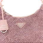 Satin Crystal Mini Re-Edition 2000 Bag Alabastro