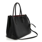 Saffiano Cuir Large Double Bag Black Fuoco