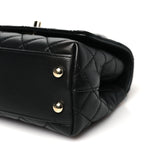 Goatskin Quilted Rainbow Extra Mini Coco Handle Flap Black