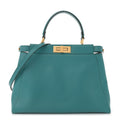 Vitello Morgan Fabric Jacquard Pequin Medium Peekaboo Iconic Satchel Lago Tobacco Black
