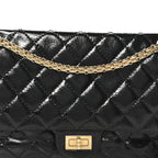 Distressed Patent Quilted 2.55 Reissue 226 Flap Black